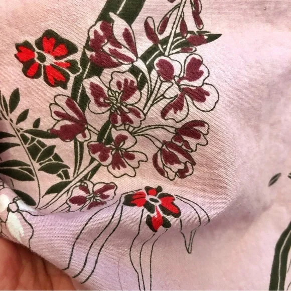 Joe Fresh Boho Cottagecore Pink Floral Pattern Artsy Button Down Shirt Blouse. - Picture 7 of 15
